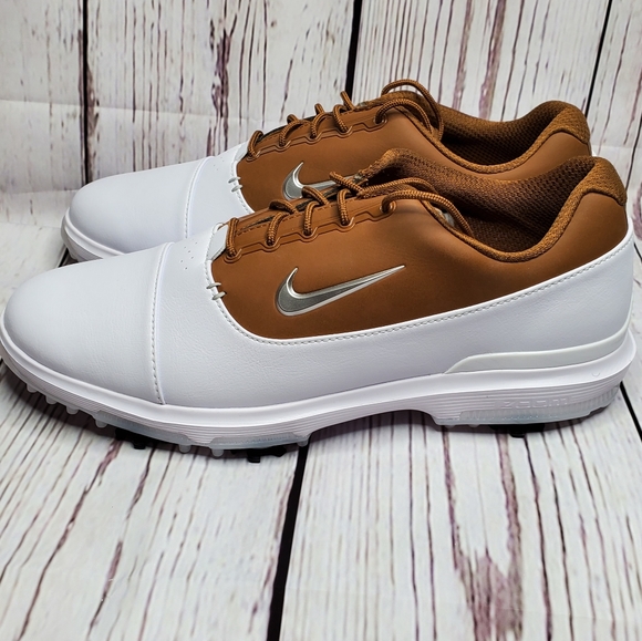 Nike Golf Air Zoom Victory Pro White /Brown Shoes - Picture 7 of 7